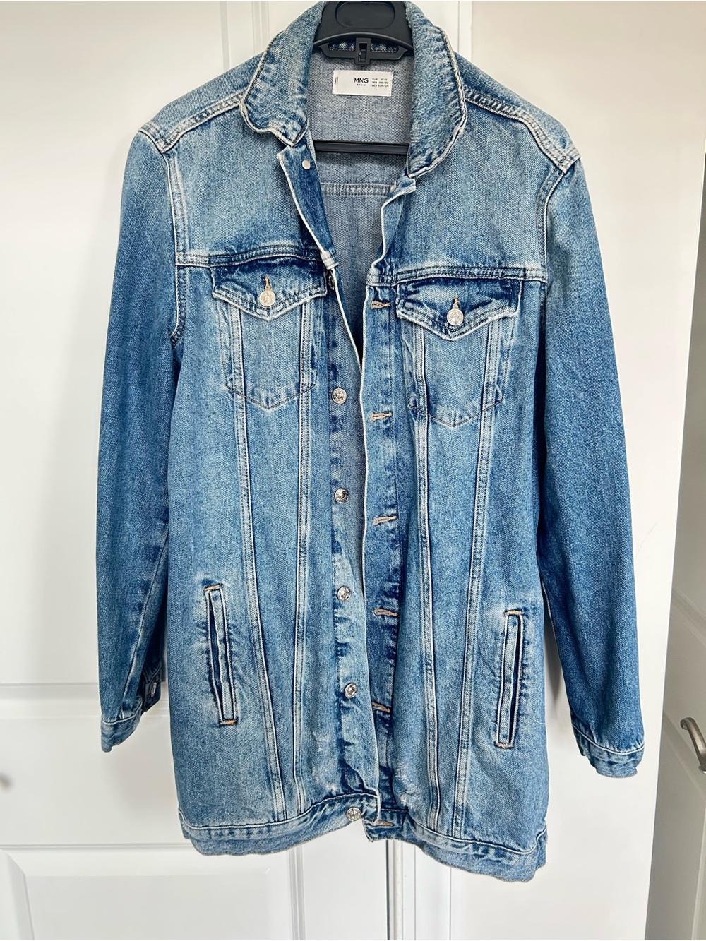 Mango Light Blue Oversized Denim Jacket